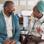 Local clinic staff meeting in Nigeria