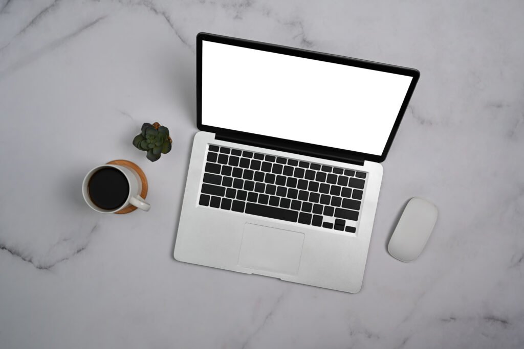 Content creator writing SEO-optimized blog post for strategy